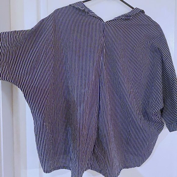 Japanese boxy top, black and white stripes, size M - Picture 2 of 7
